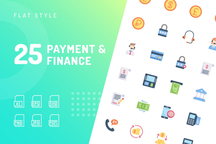 Payment & Finance Flat Icons