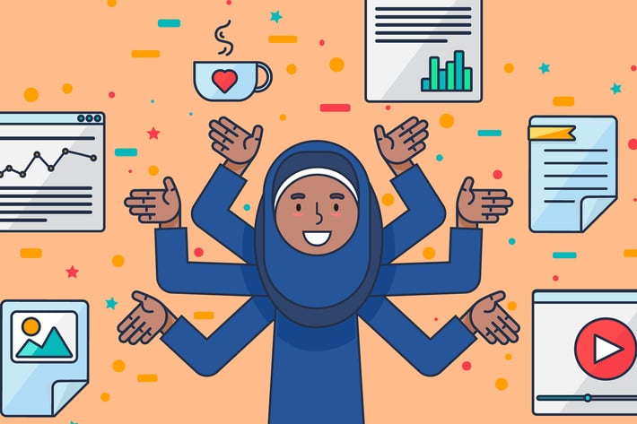 Muslim Female IT Specialist Illustration