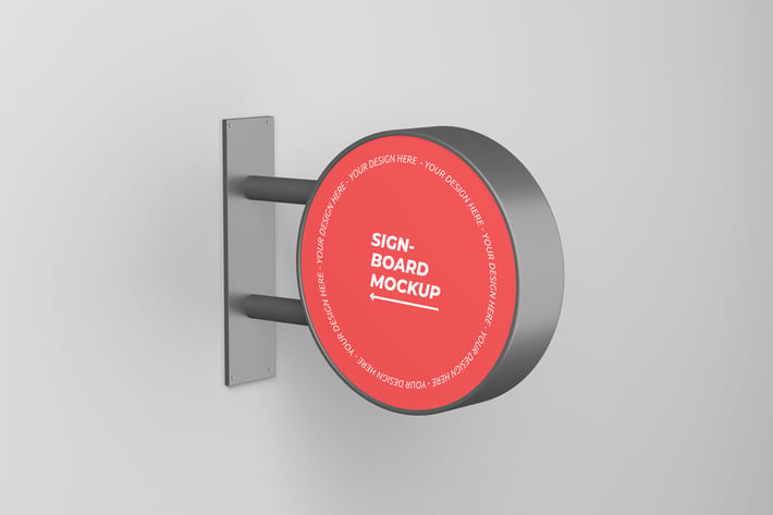 Realistic Signboard Mockup