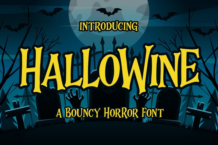 Hallowine - a Bouncy Horor Font