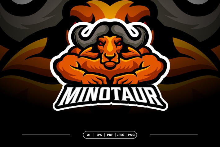 Minotaur Mascot eSport Logo Template