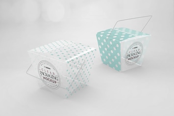 Clear Noodle Boxes Packaging Mockup