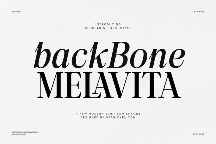Back Bone Melavita Family Serif Font Text