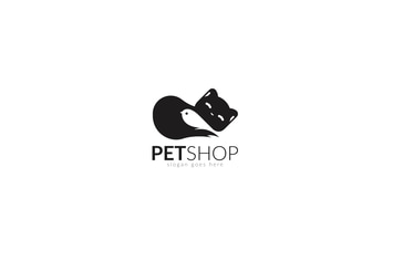 Pet Shop Animal Care Cat & Bird Logo