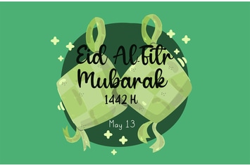 Happy Eid Al-Fitr with Traditional Ketupat