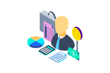 Financial Advisor Isometric Illustration