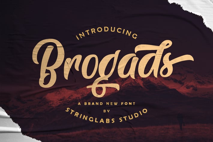 Brogads - Bold Script Retro Font