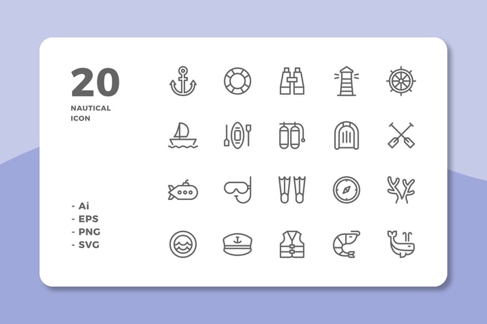 20 Nautical icons (Line)