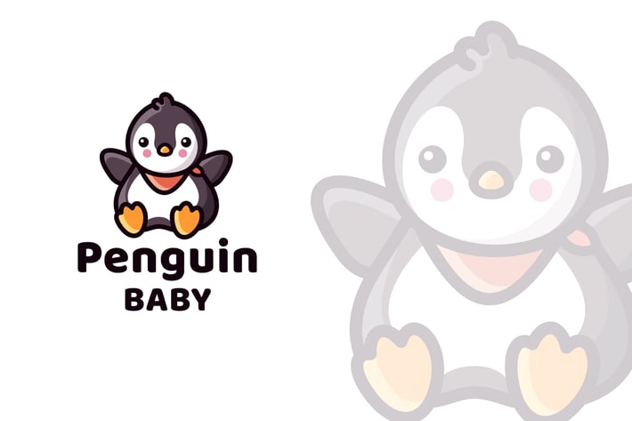 Penguin Baby Cute Logo Template