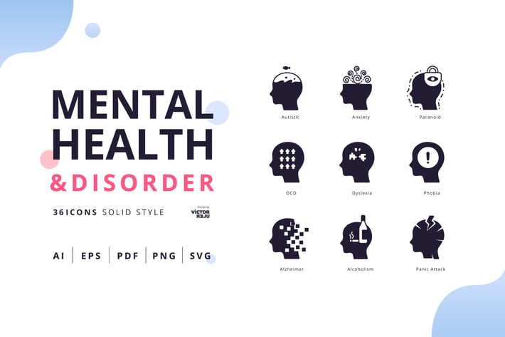 Mental Health&Disorder Solid Style Pack