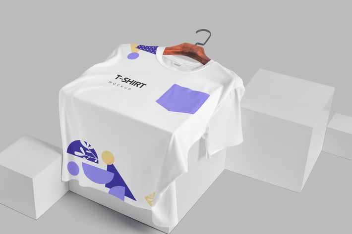 Half Sleeves Crew Neck Pocket T-shirt Mockups