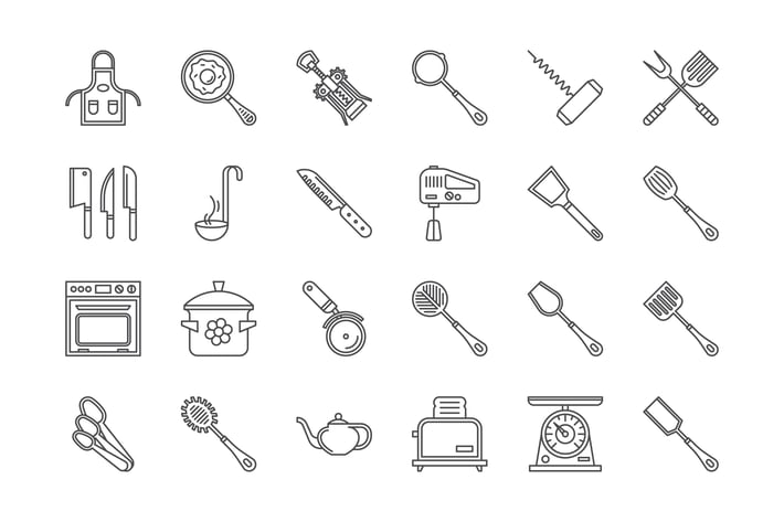 25 Kitchenware icons