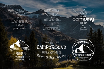 Outdoor Retro Camping Badges and Logos