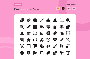 Design Interface Glyph Style Icon Pack
