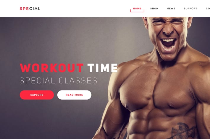 Gym and Fitness Landing Page Psd Template