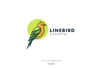 Bird Color Line Art Logo
