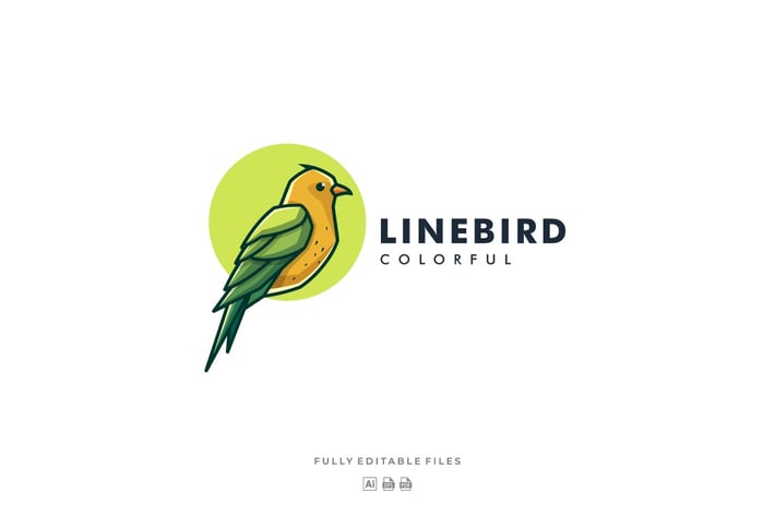 Bird Color Line Art Logo