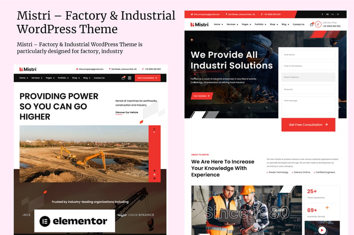 Mistri – Factory & Industrial WordPress Theme
