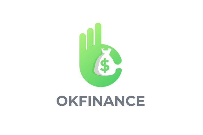 OK Hand Gesture and Money Bag Negative Space Logo