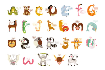 Animal Font Illustration Set 