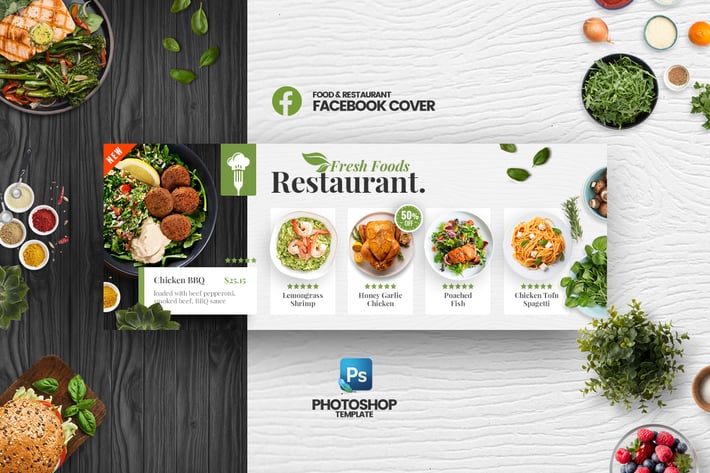 Fresh Food Restaurant Facebook Cover Template