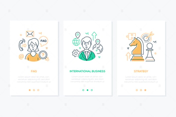 Business and finance - line design style banners