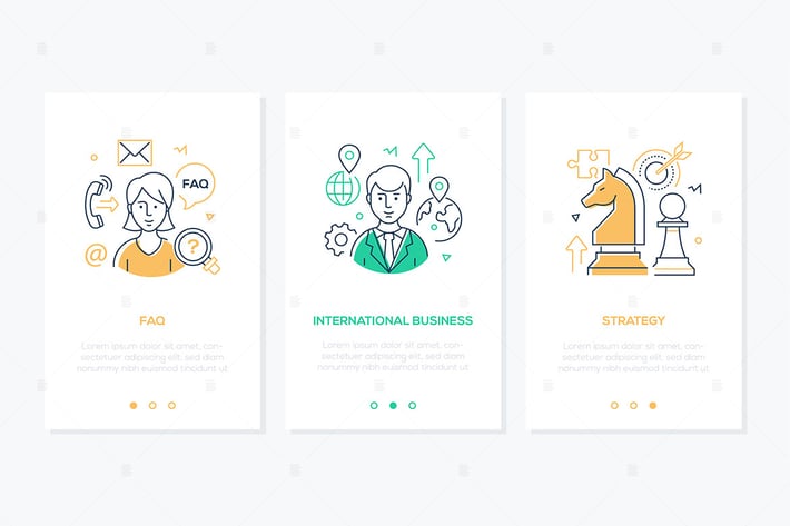 Business and finance - line design style banners