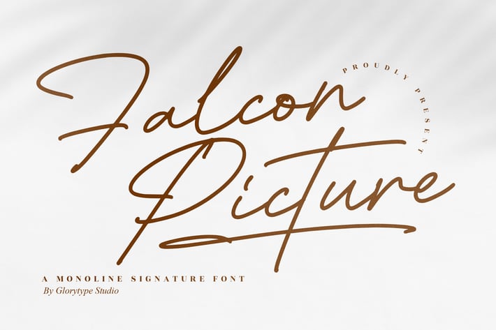 Falcon Picture Monoline Signature Font