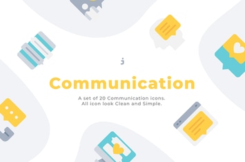 20 Communication icons - Flat