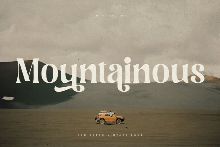 Montainous - Old Retro Vintage Font 
