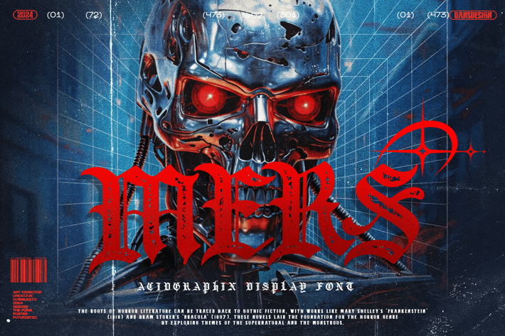 MERS Metal Gothic Acidgraphix Futurisme Font 