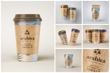 Take Away Paper Coffee Cup Mockup Set