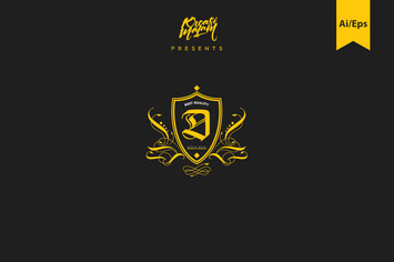 D Vintage Label Logo Template