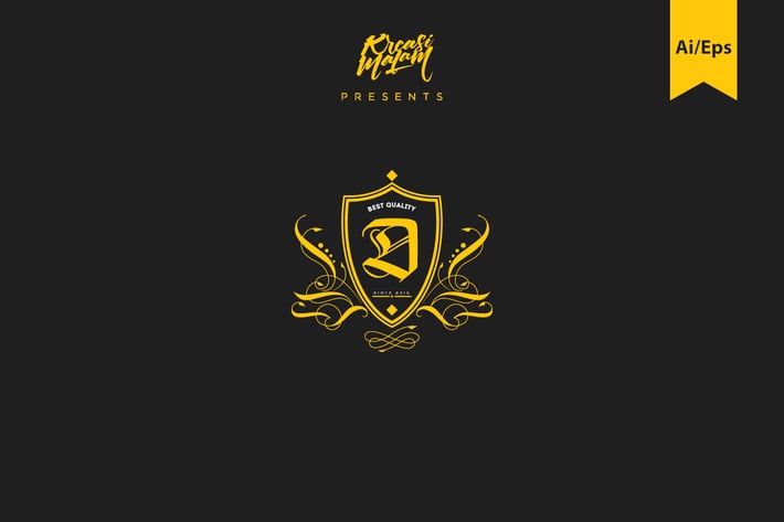D Vintage Label Logo Template