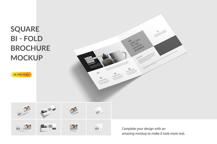 Square Bifold Brochure Mockup