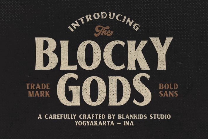 Blocky Gods Vintage Sans Serif Font
