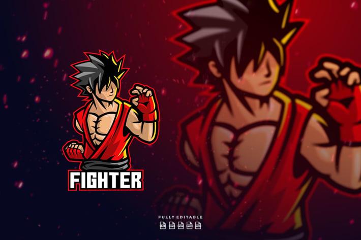 Fighter Esport Logo Template