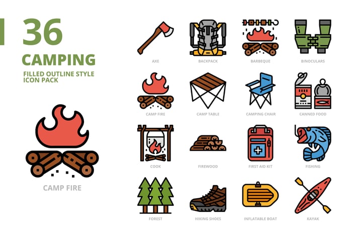 Camping Filled Outline
