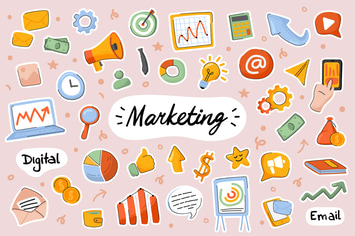 Marketing Cute Stickers Set