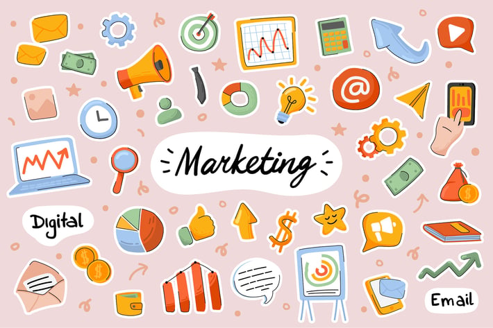 Marketing Cute Stickers Set