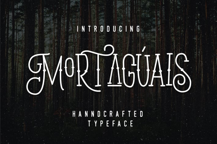Mortaguais Display Font Monoline 