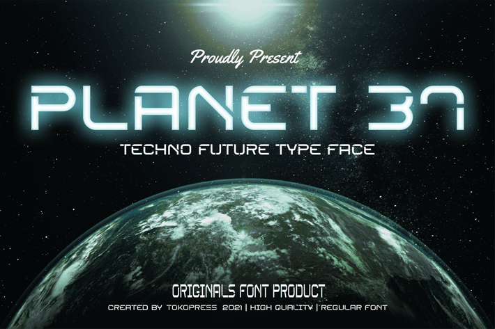 Planet 37 - Futuristic techno font