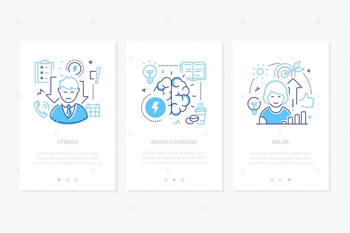 Stress Concept Line Design Style Web Banners
