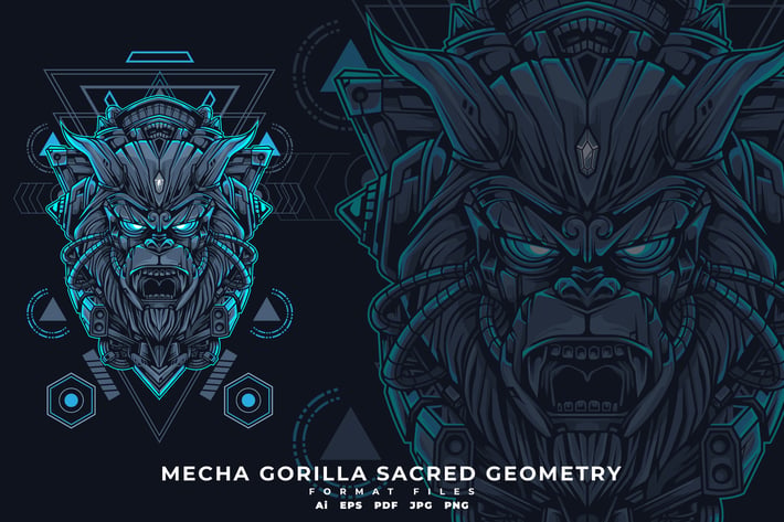 MECHA GORILLA SACRED GEOMETRY
