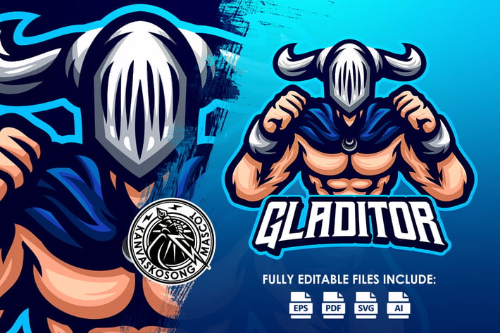 Gladiator Fighter Logo