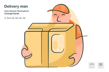 Delivery Man Vector Illustration