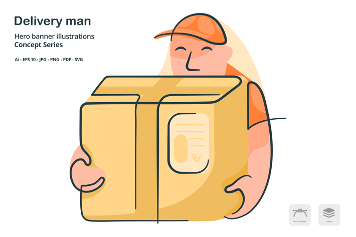 Delivery Man Vector Illustration