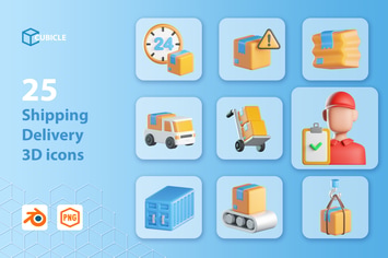Cubicle - Shipping Delivery 3D Icons