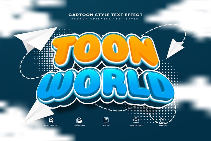 3d Cartoon Style Editable Vector Text Effect