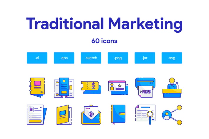 Traditional marketing Icon Set